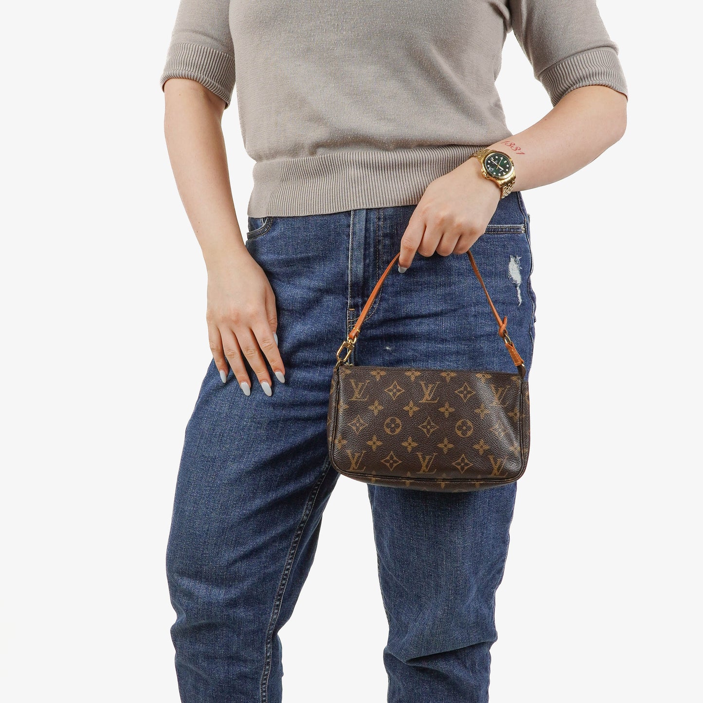 Louis Vuitton Pochette Accessoires Monogram Canvas Clutch Bag