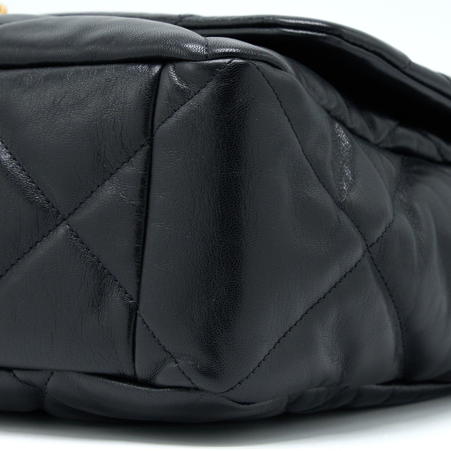 Chanel Maxi 19 Bag Goatskin Black Multicolour Hardware