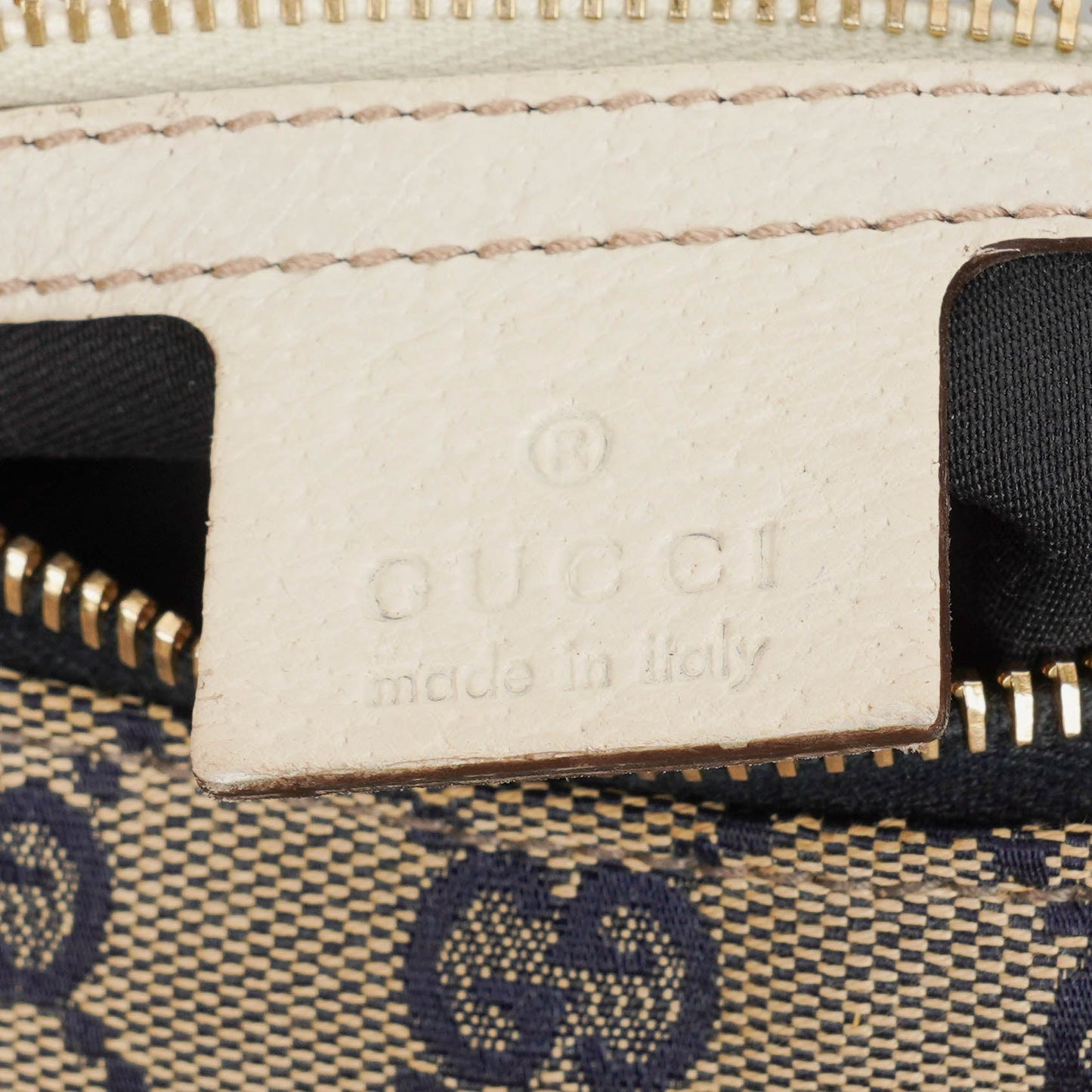 Gucci Navy Blue GG Fabric Chain Horsebit Hobo Bag