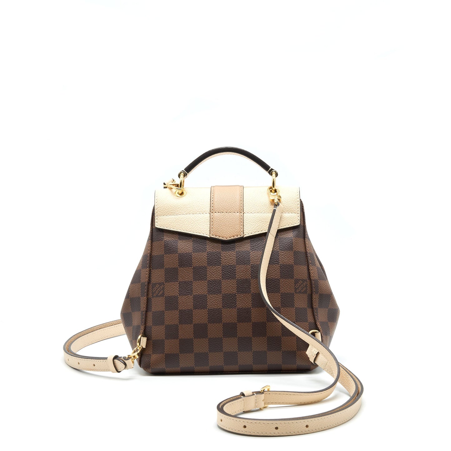 LOUIS VUITTON Clapton Backpack Damier Ebene Leather Brown