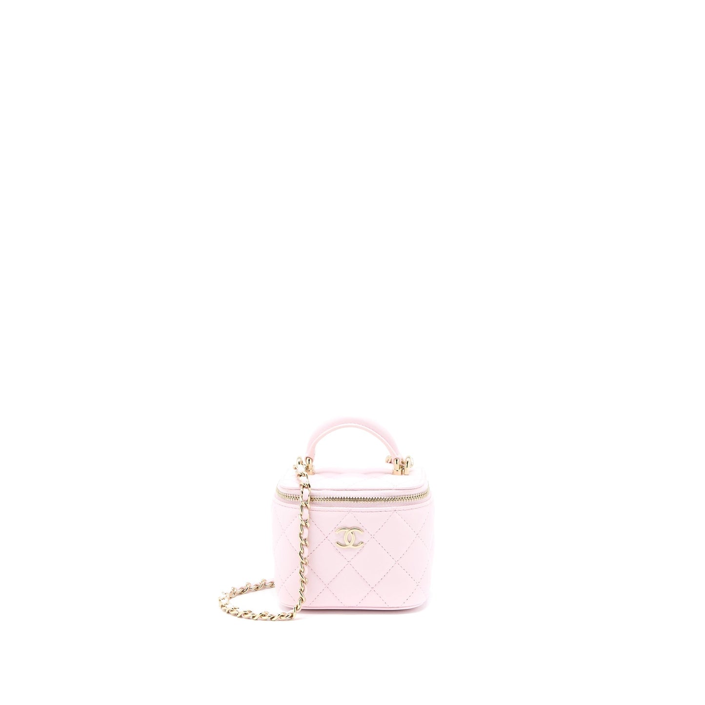 Chanel Top Handle Mini Vanity Lambskin Pink L