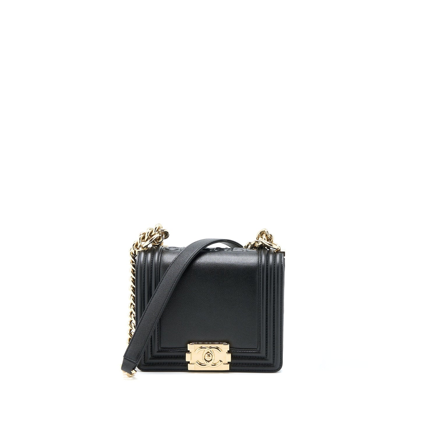 Chanel Mini Boy Bag Calfskin Black L (Microchip)