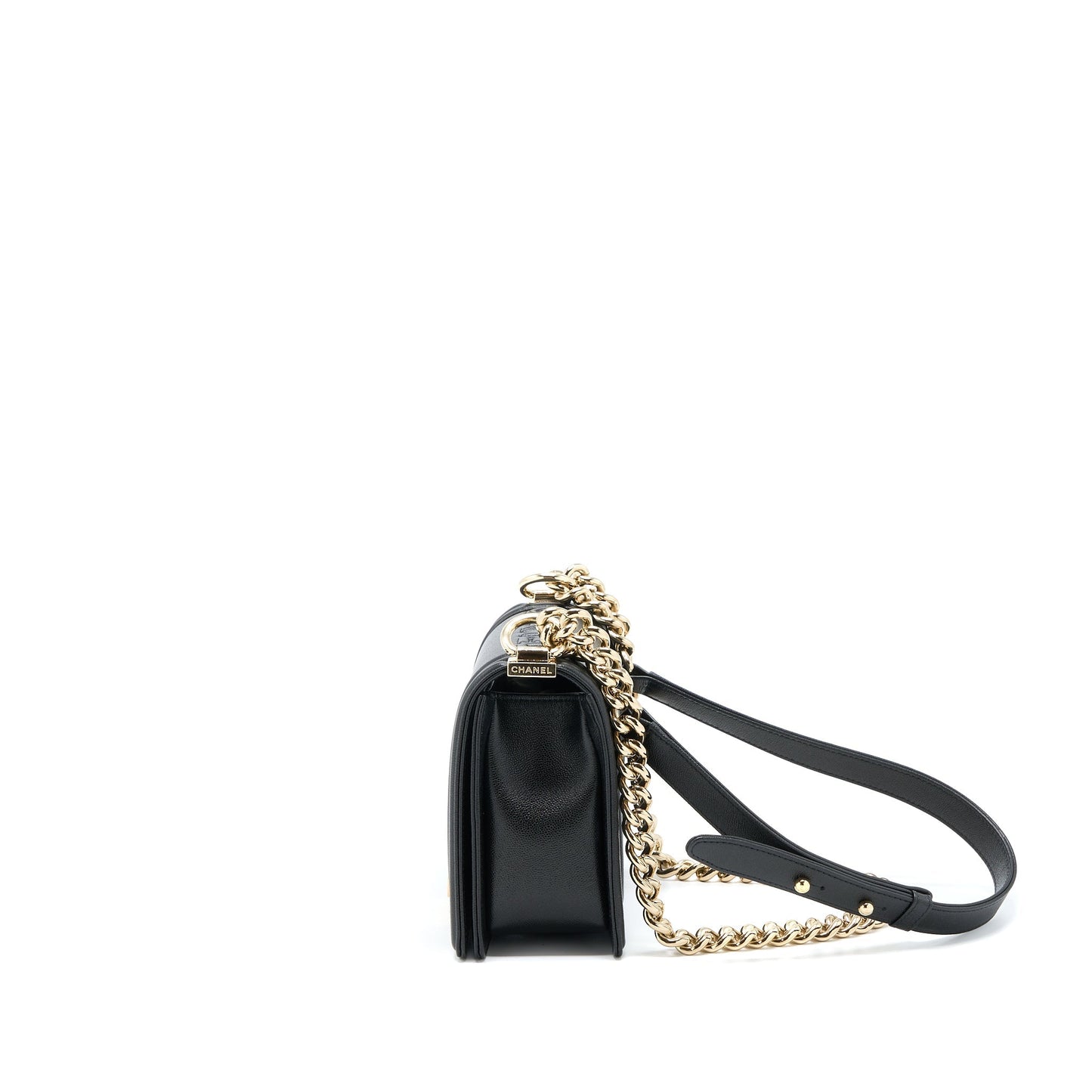 Chanel Mini Boy Bag Calfskin Black L (Microchip)
