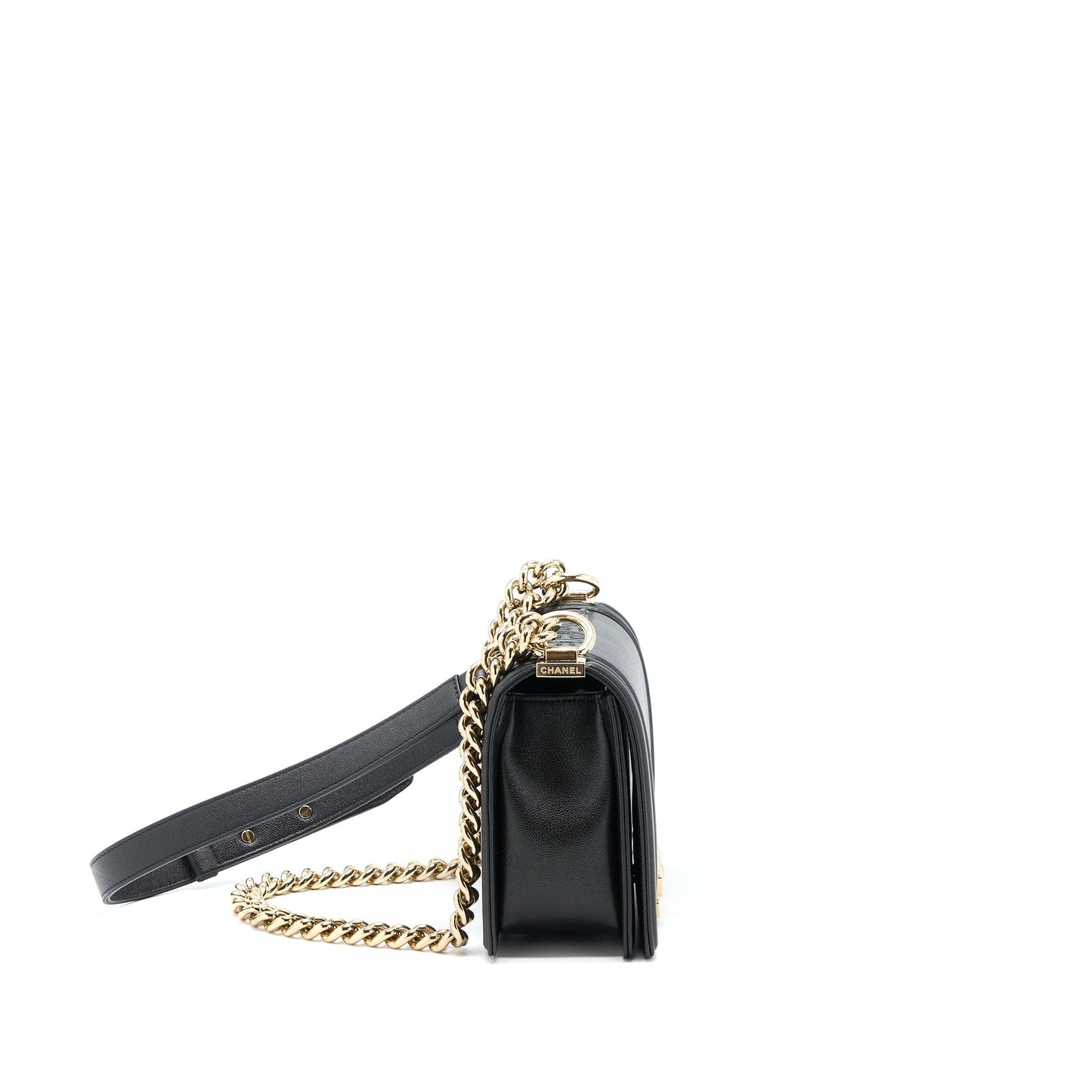 Chanel Mini Boy Bag Calfskin Black L (Microchip)