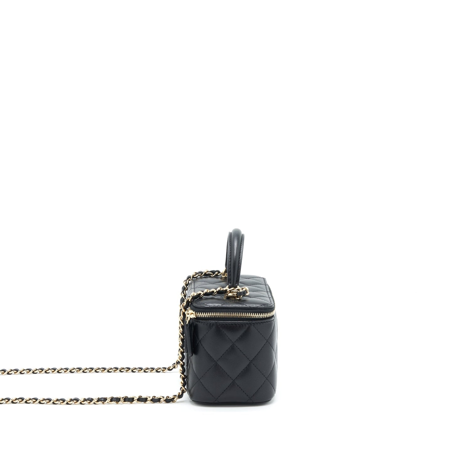 Chanel Top Handle Long Vanity Lambskin Black L