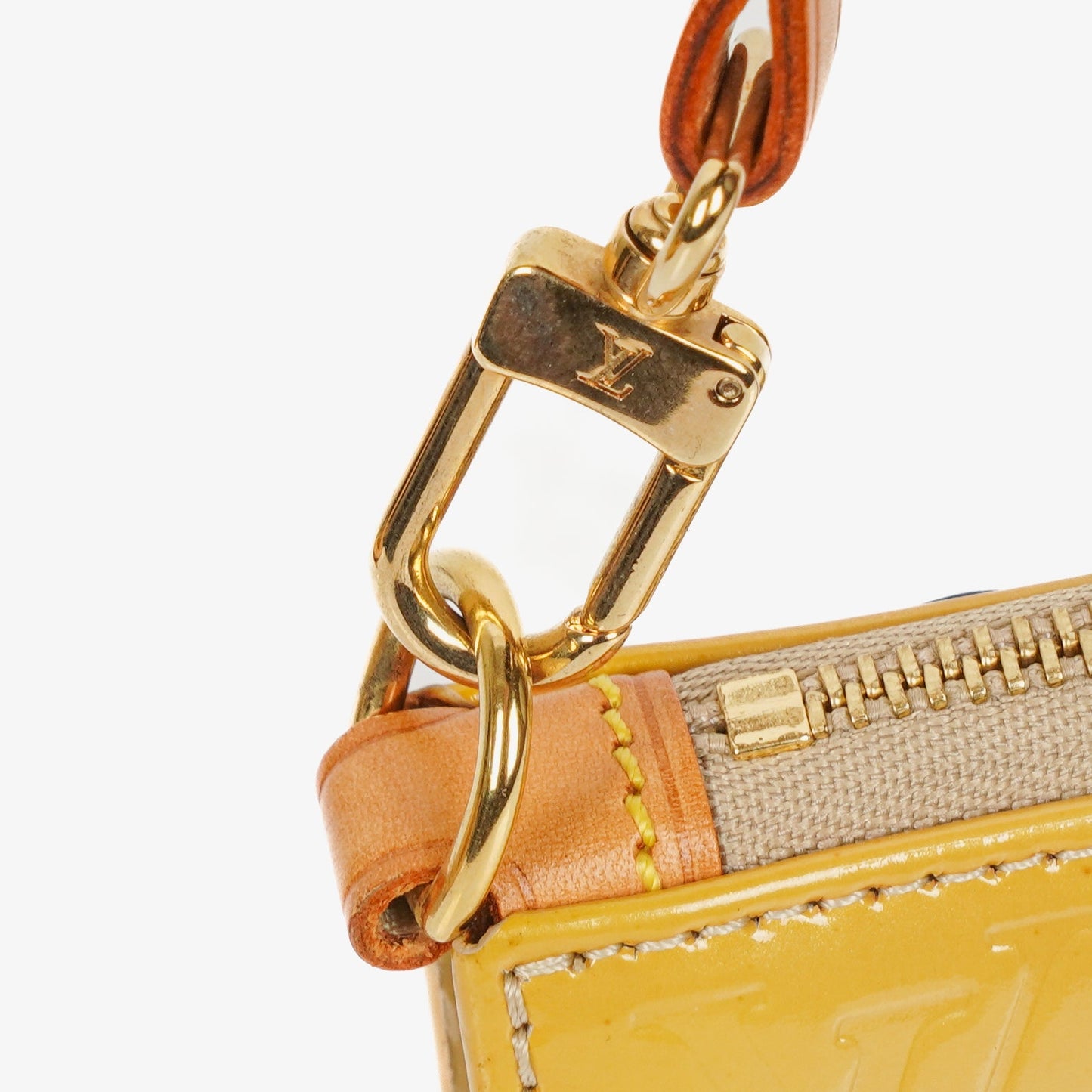 Louis Vuitton Lexington Flowers Yellow Vernis Leather Clutch Handbag