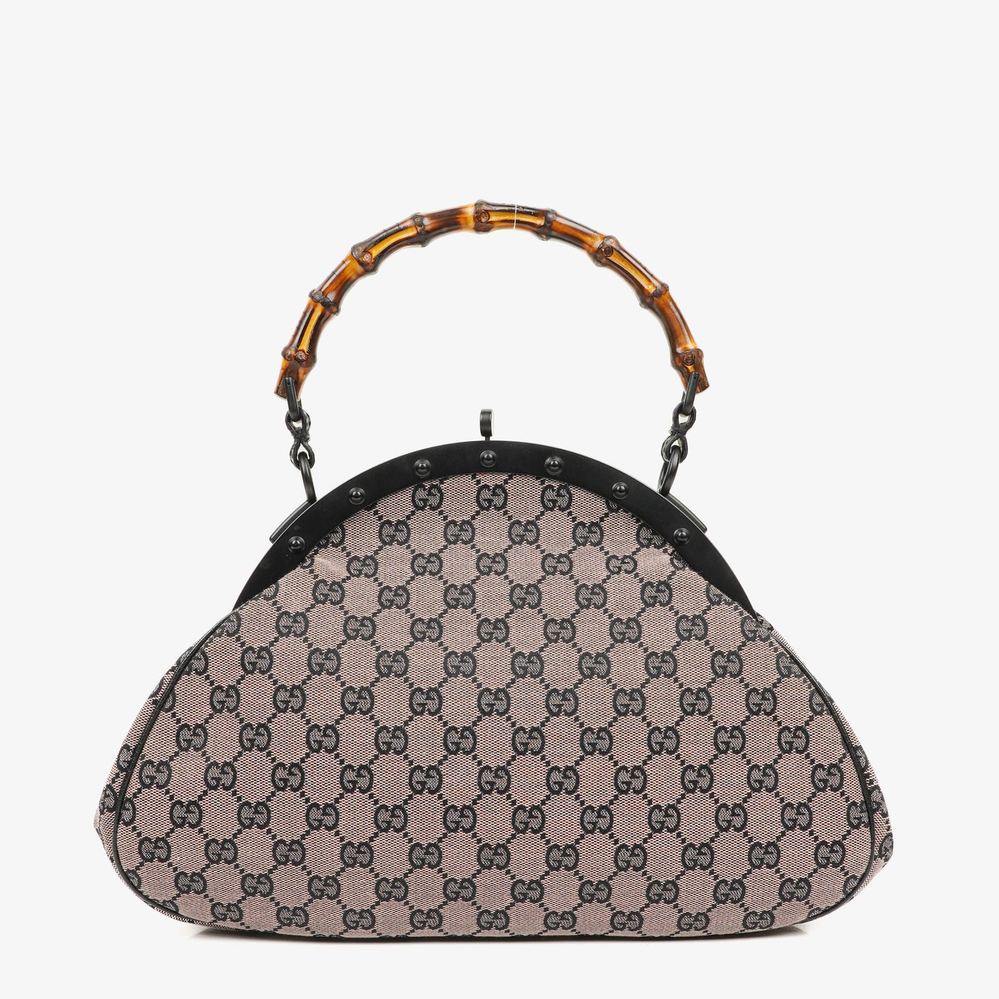Gucci Bambbo Top Handle Frame GG Canvas Bag