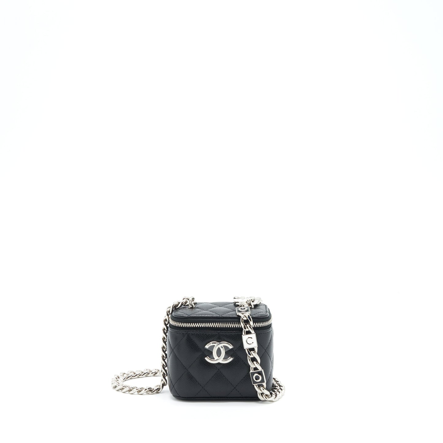 Chanel 22S Mini Vanity With Coco Giant Chain Caviar Black