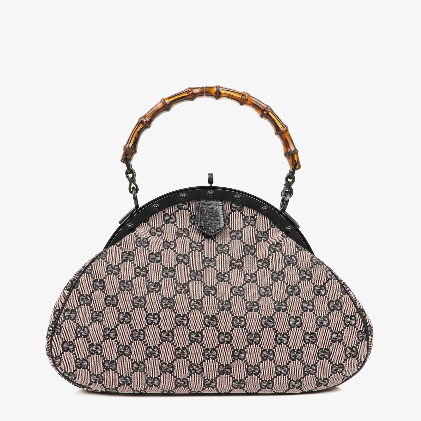 Gucci Bambbo Top Handle Frame GG Canvas Bag
