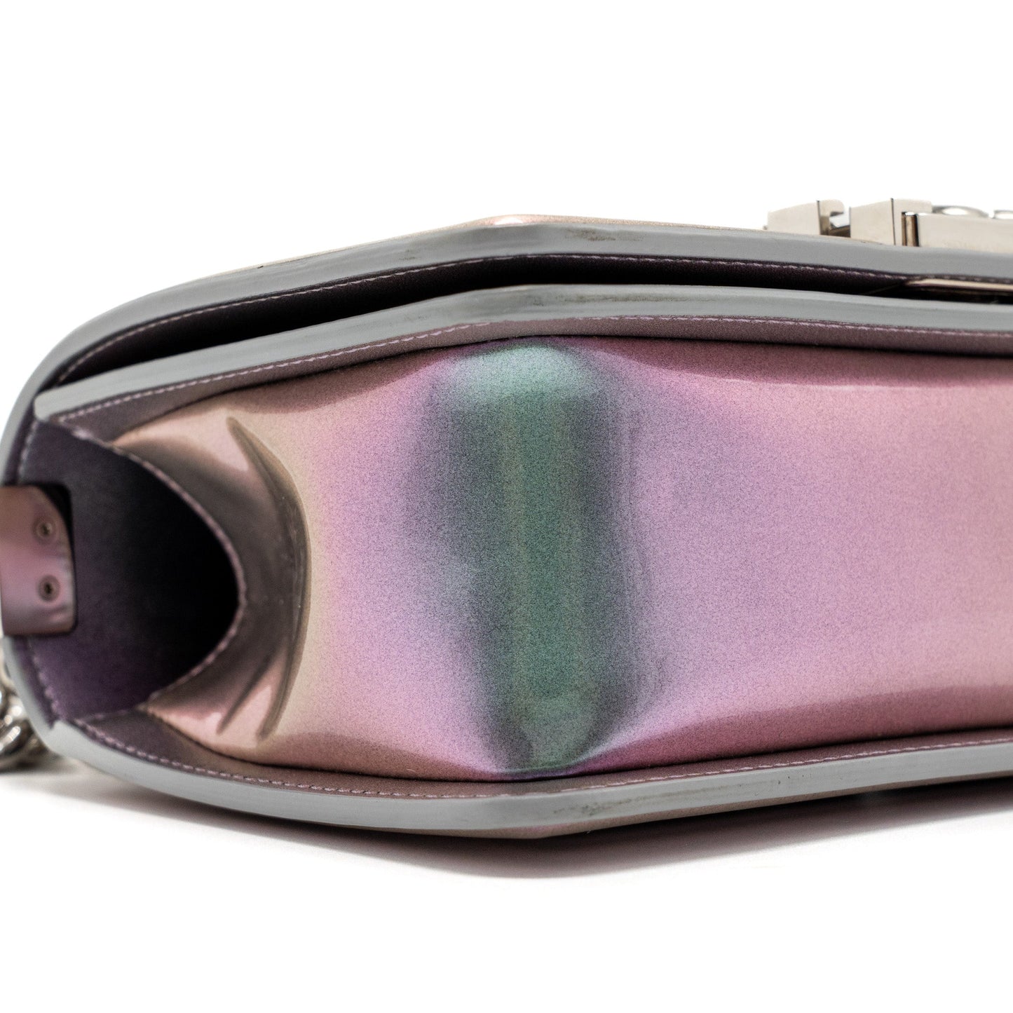 Chanel 18S small boy bag limited PVC / Patent calfskin leather iridescent light purple