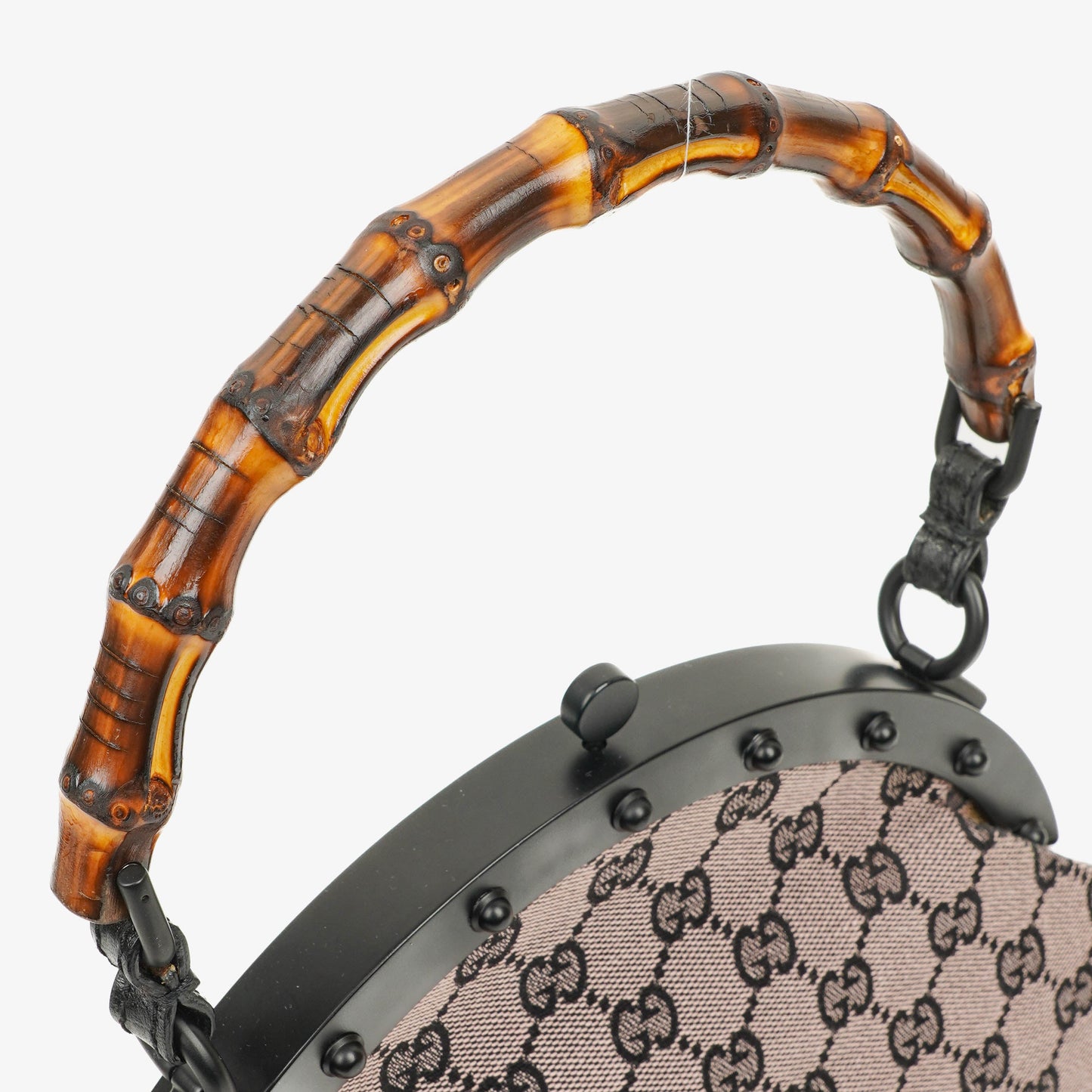 Gucci Bambbo Top Handle Frame GG Canvas Bag