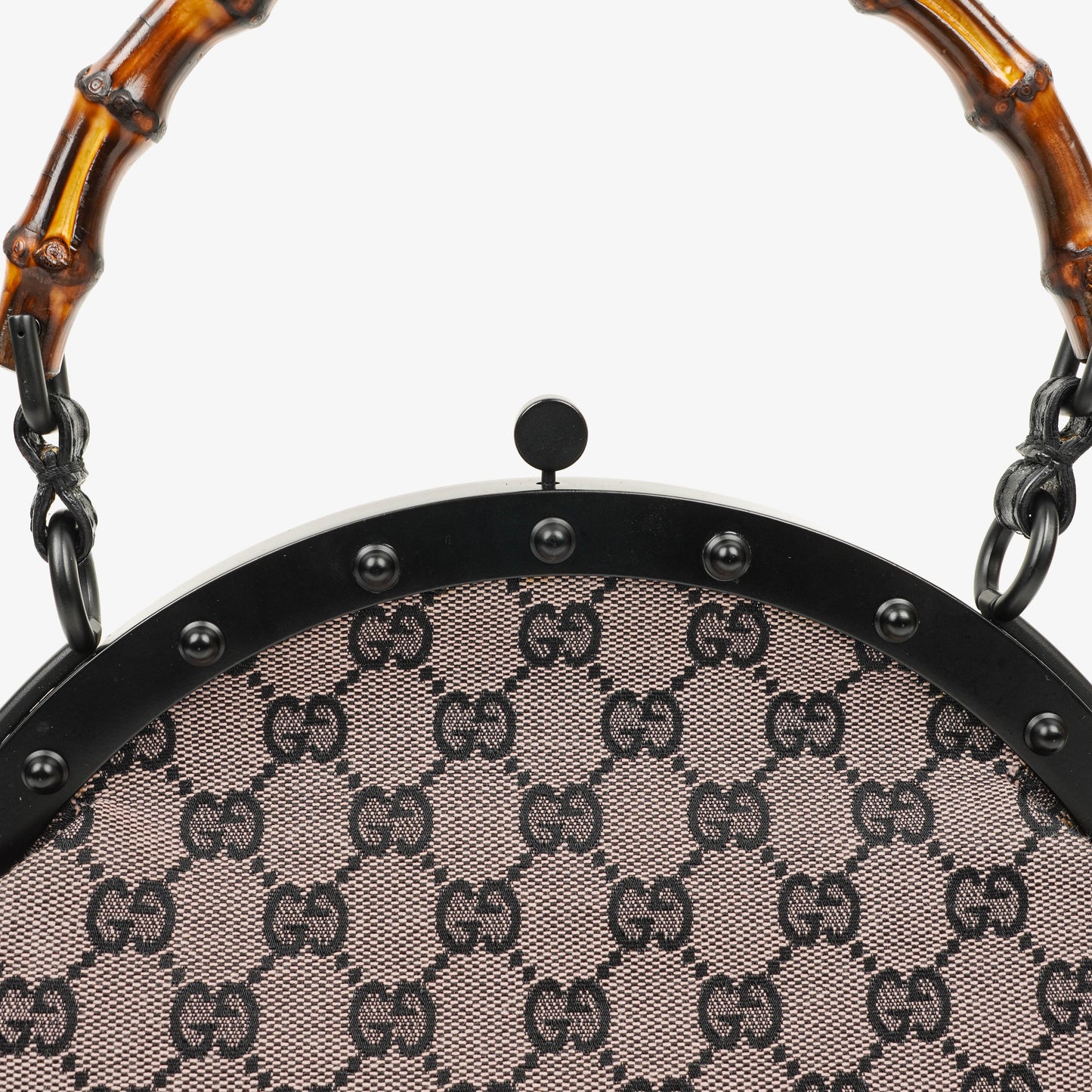 Gucci Bambbo Top Handle Frame GG Canvas Bag
