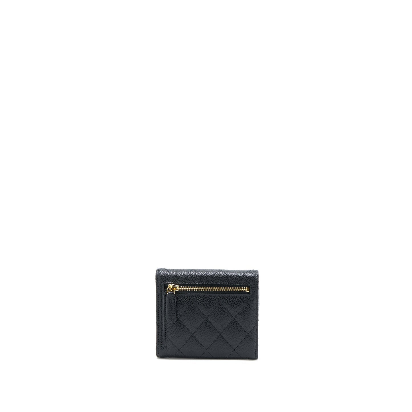 Chanel Small Classic Compact Wallet Caviar Black  (Microchip)