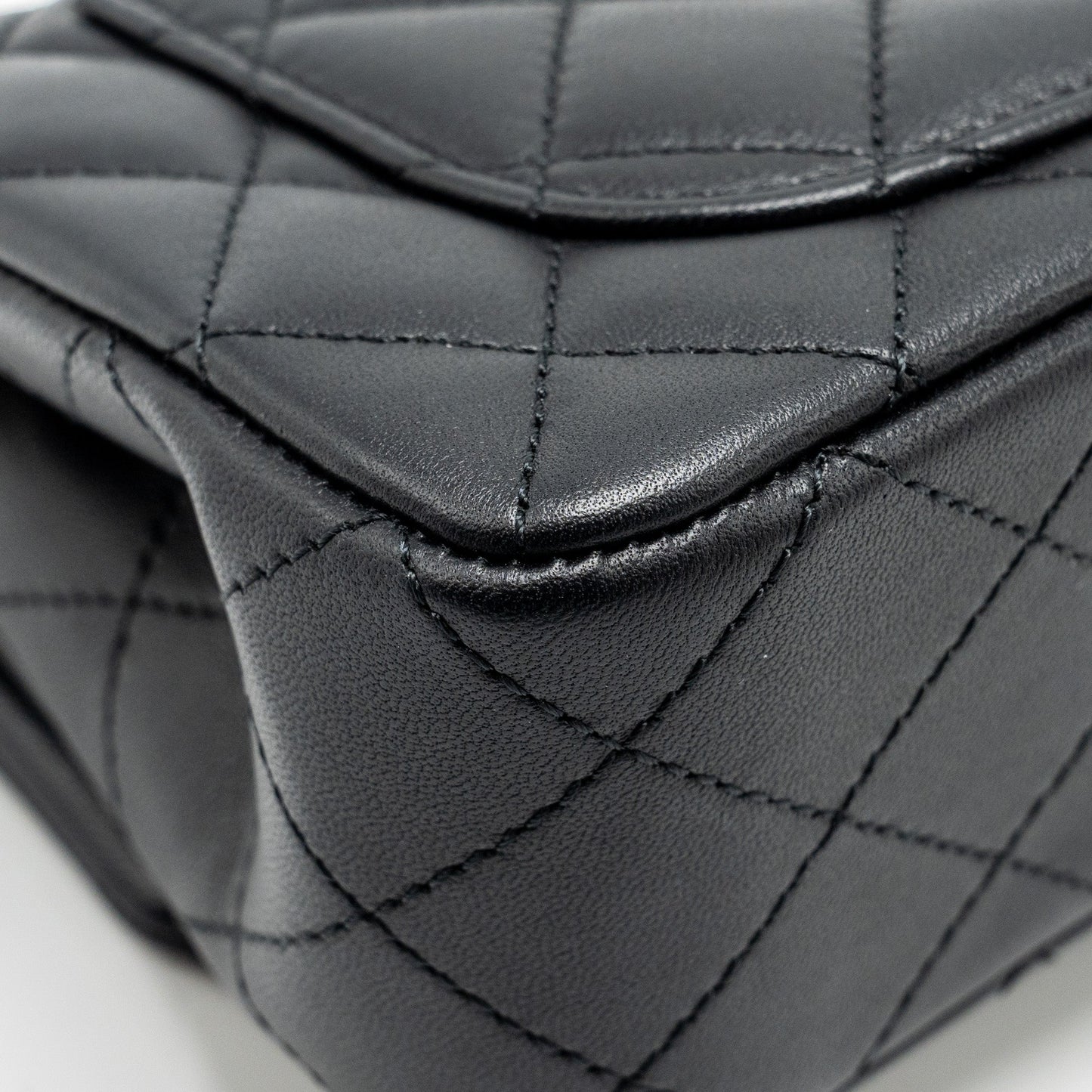 Chanel Pearl Crush Mini Rectangular Flap Bag Lambskin Black  (microchip)