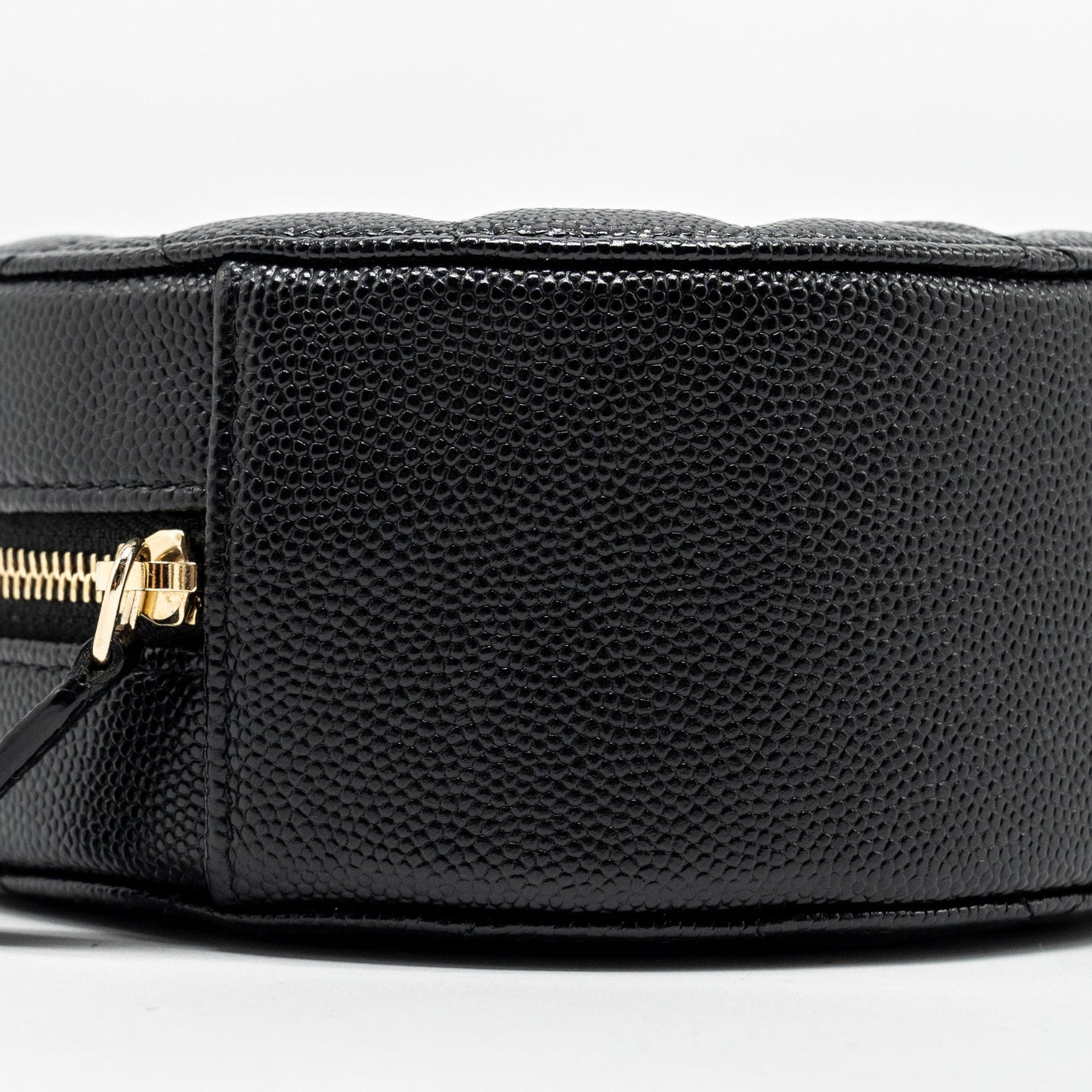 Chanel Round Clutch with Chain Caviar Black L