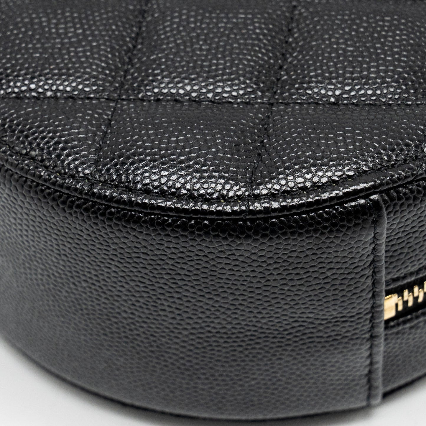 Chanel Round Clutch with Chain Caviar Black L