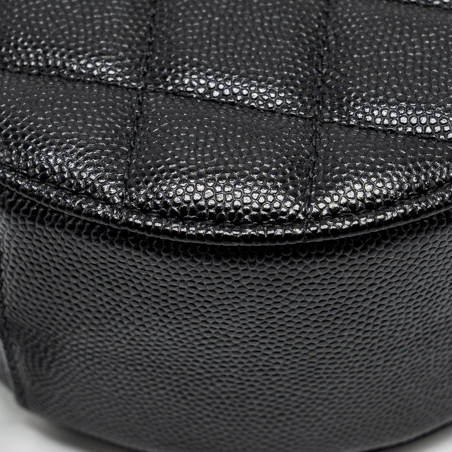 Chanel Round Clutch with Chain Caviar Black L