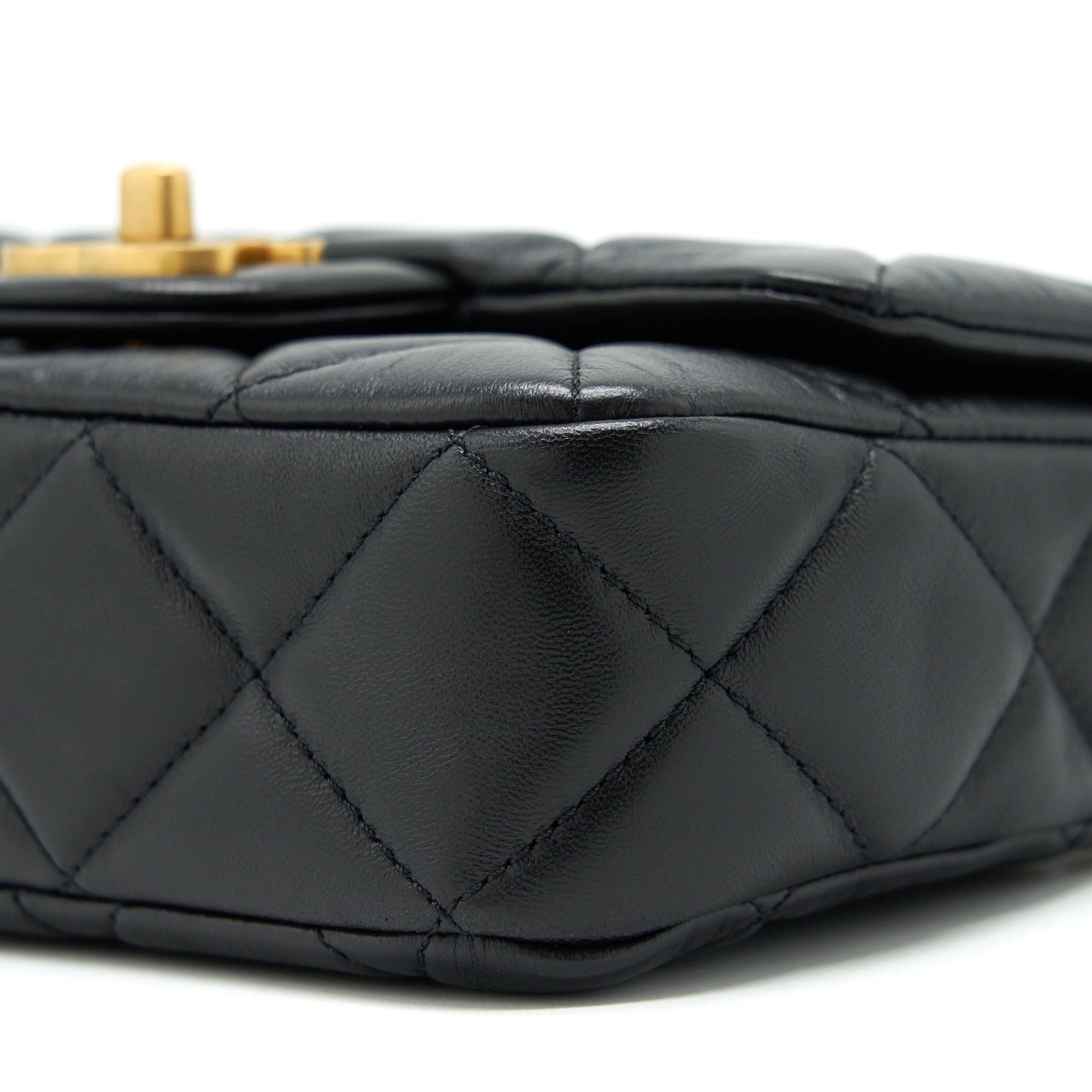 Chanel 22P Seasonal Mini Square Flap Bag Lambskin Black