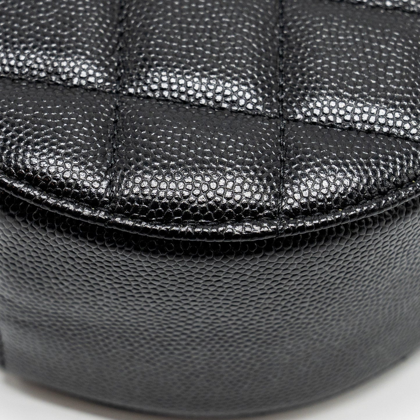 Chanel Round Clutch with Chain Caviar Black L