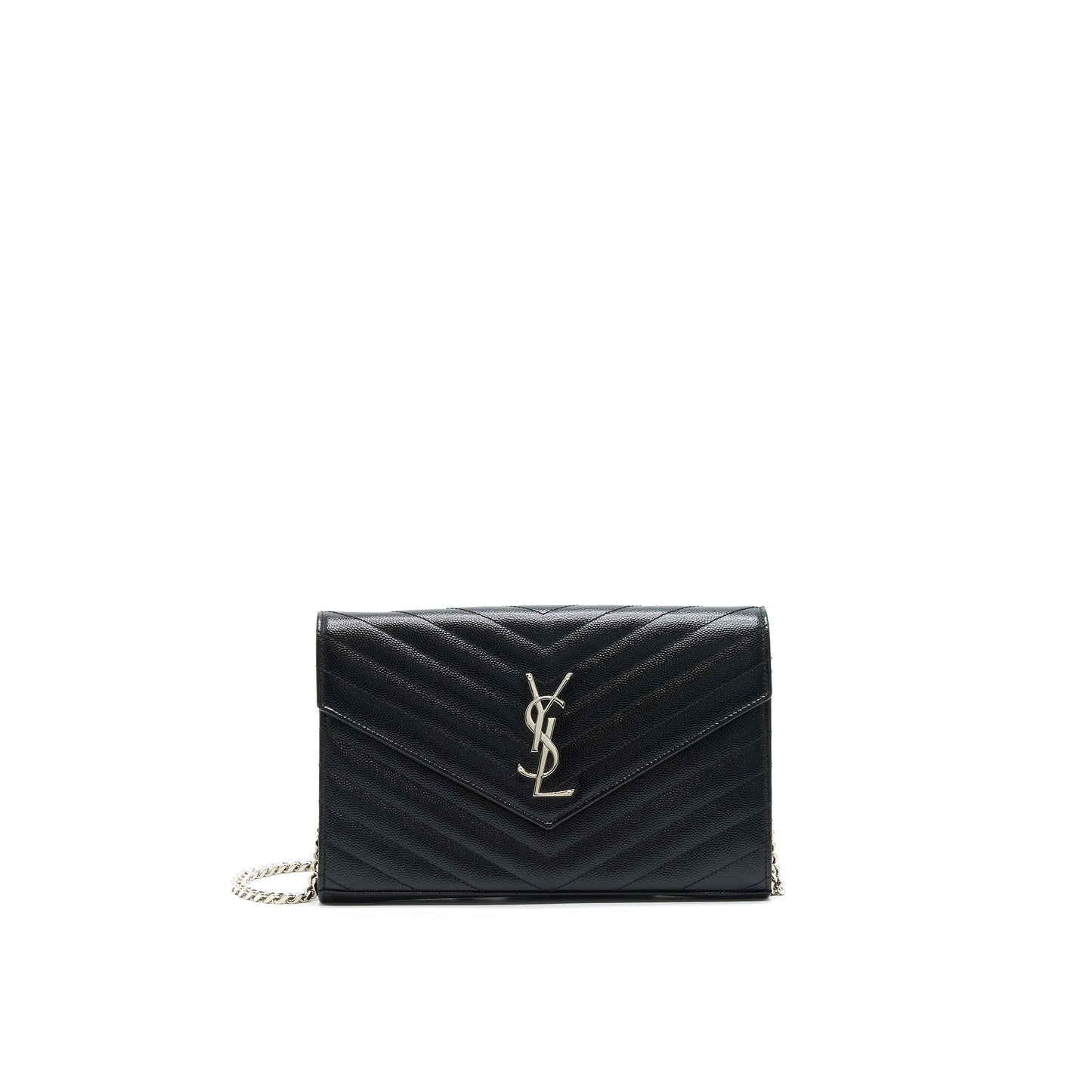 Saint Laurent Envelope Monogram Wallet on Chain in