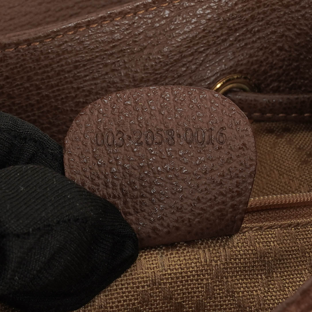 Gucci Vintage Brown Suede and Leather Bamboo Backpack