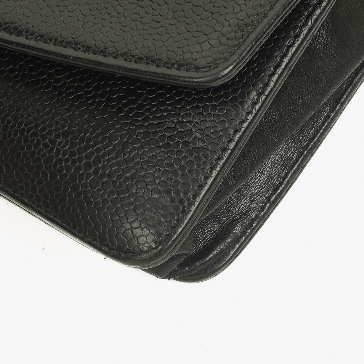 Chanel Black Caviar Timeless CC Wallet on Chain WOC