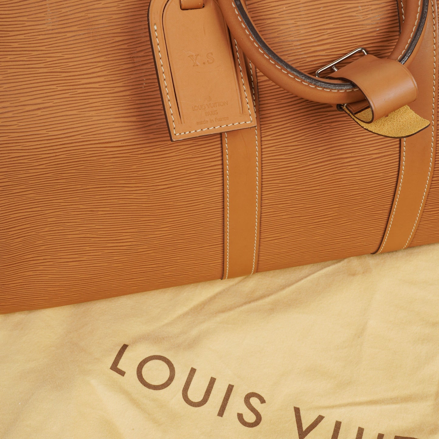 Louis Vuitton Keepall 45 Cannelle EPI Leather Travel Bag