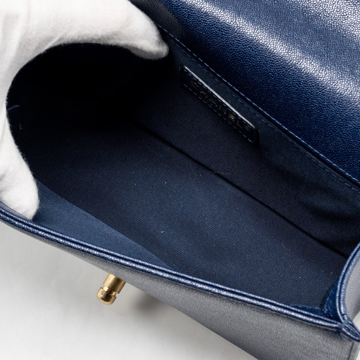 Chanel Medium boy bag caviar navy