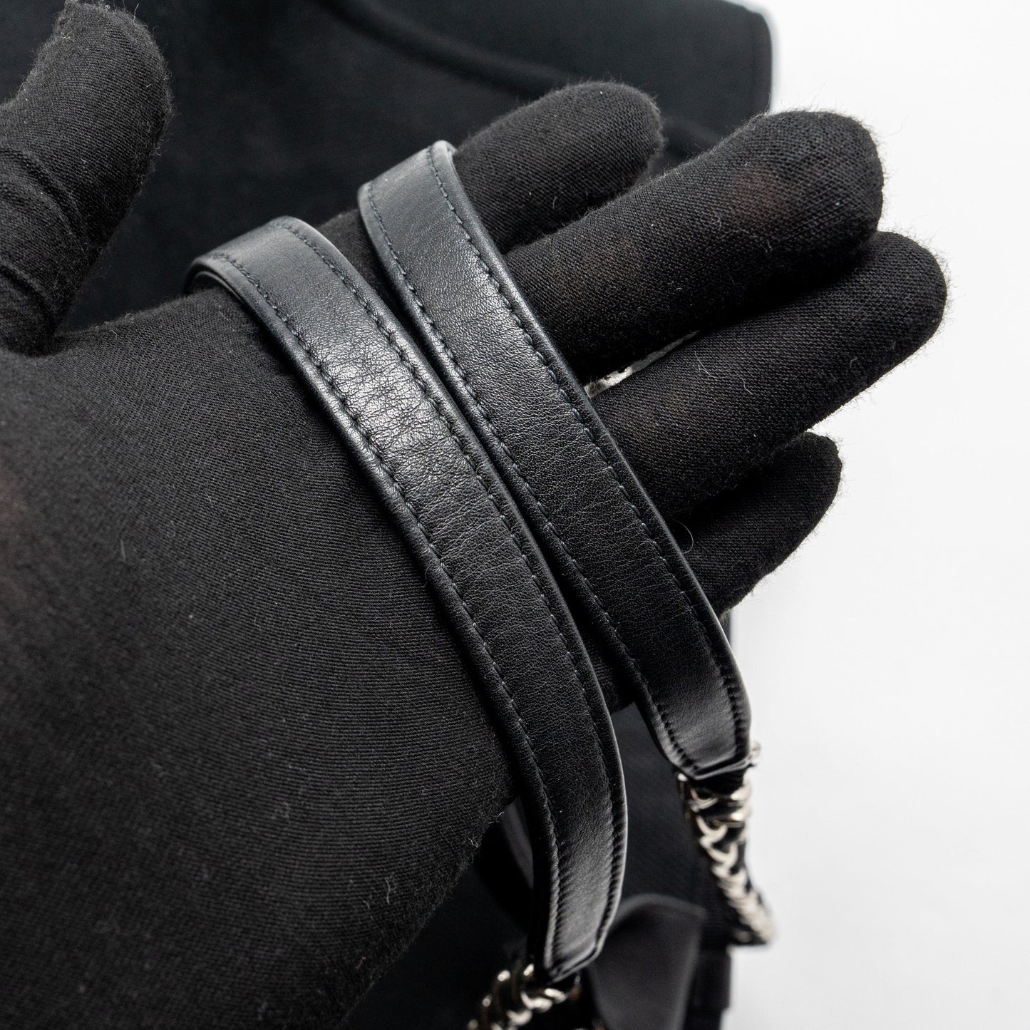 Chanel Large Deauville Black-Studded Tote Bag Canvas/Leather Black