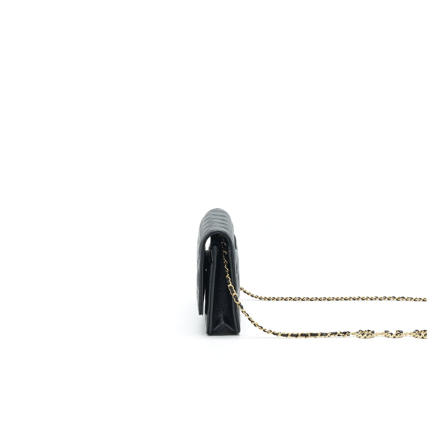 Chanel 21A Coco letter Wallet on Chain Black Caviar