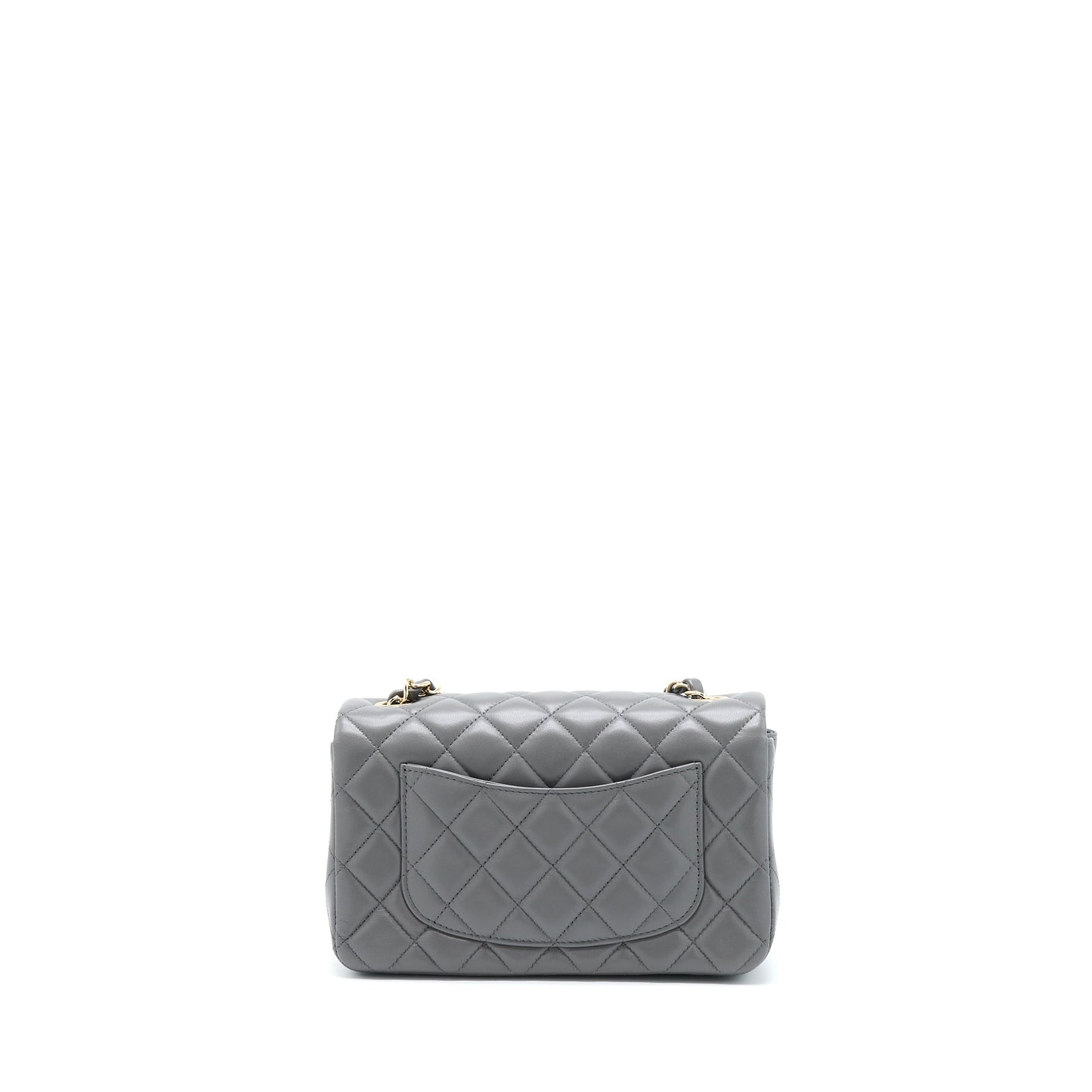 Chanel 22A Mini Rectangular Flap Bag Lambskin Grey L (Microchip).