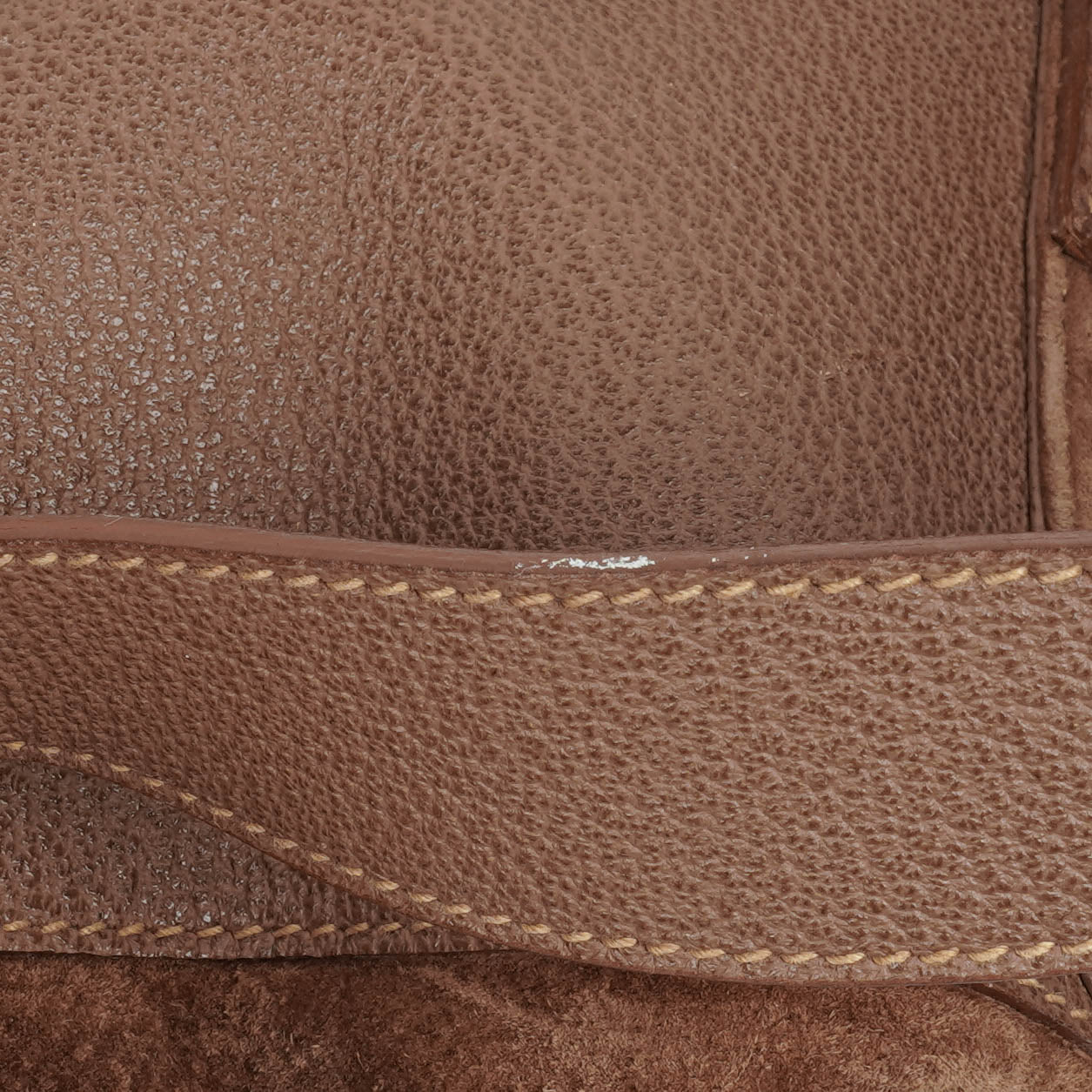 Gucci Vintage Brown Suede and Leather Bamboo Backpack