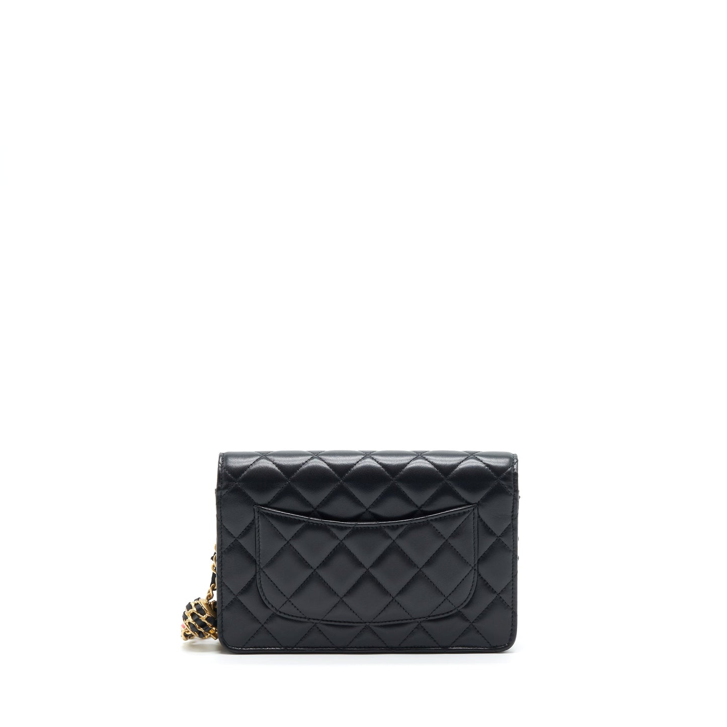 Chanel 22S Pearl Crush Wallet On Chain Lambskin Black