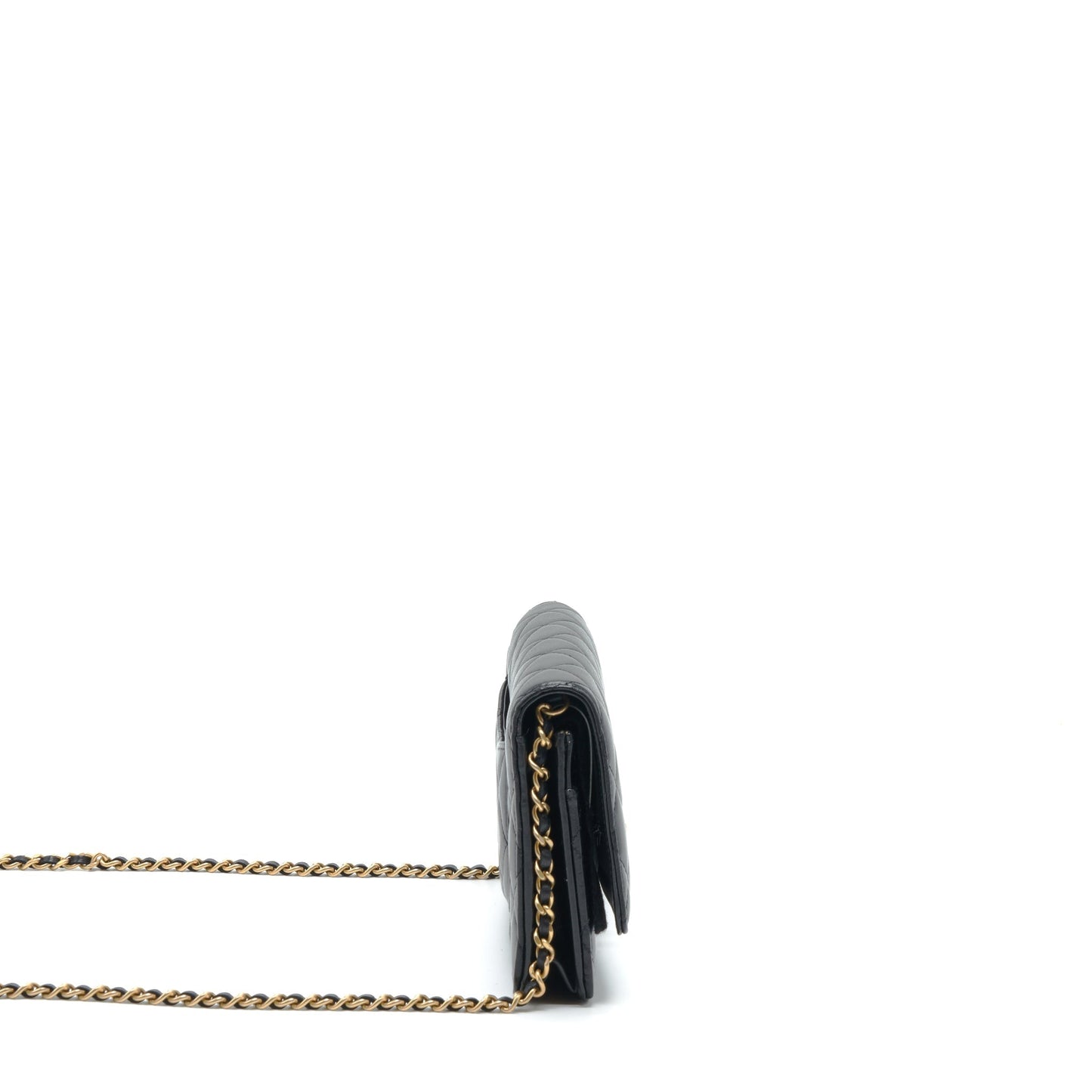 Chanel 22S Pearl Crush Wallet On Chain Lambskin Black