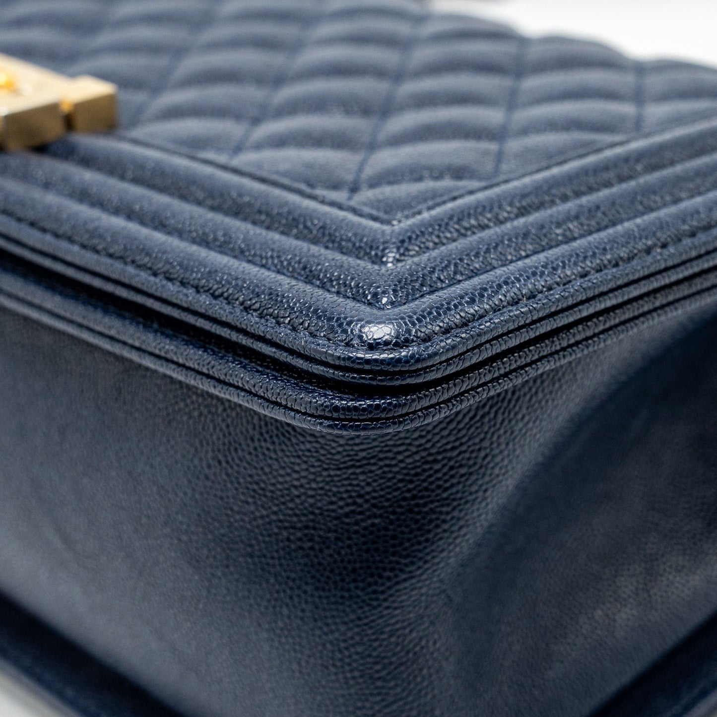 Chanel Medium boy bag caviar navy