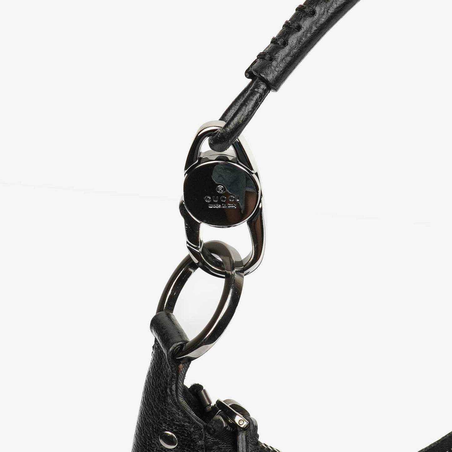 Gucci Black Monogram Canvas and Leather Hobo Shoulder Bag