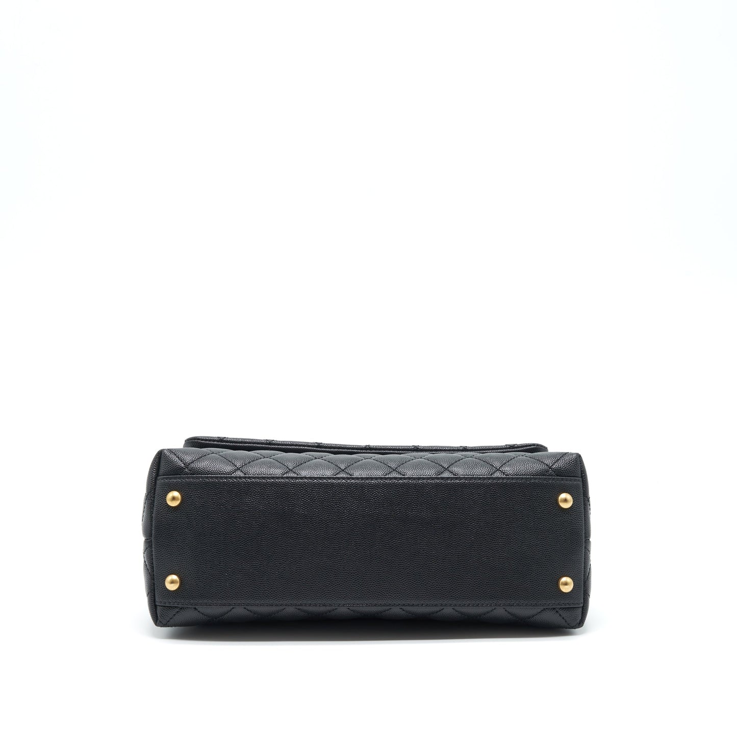 Chanel Medium Coco Handle With Lizard Embossed Handle Caviar Black