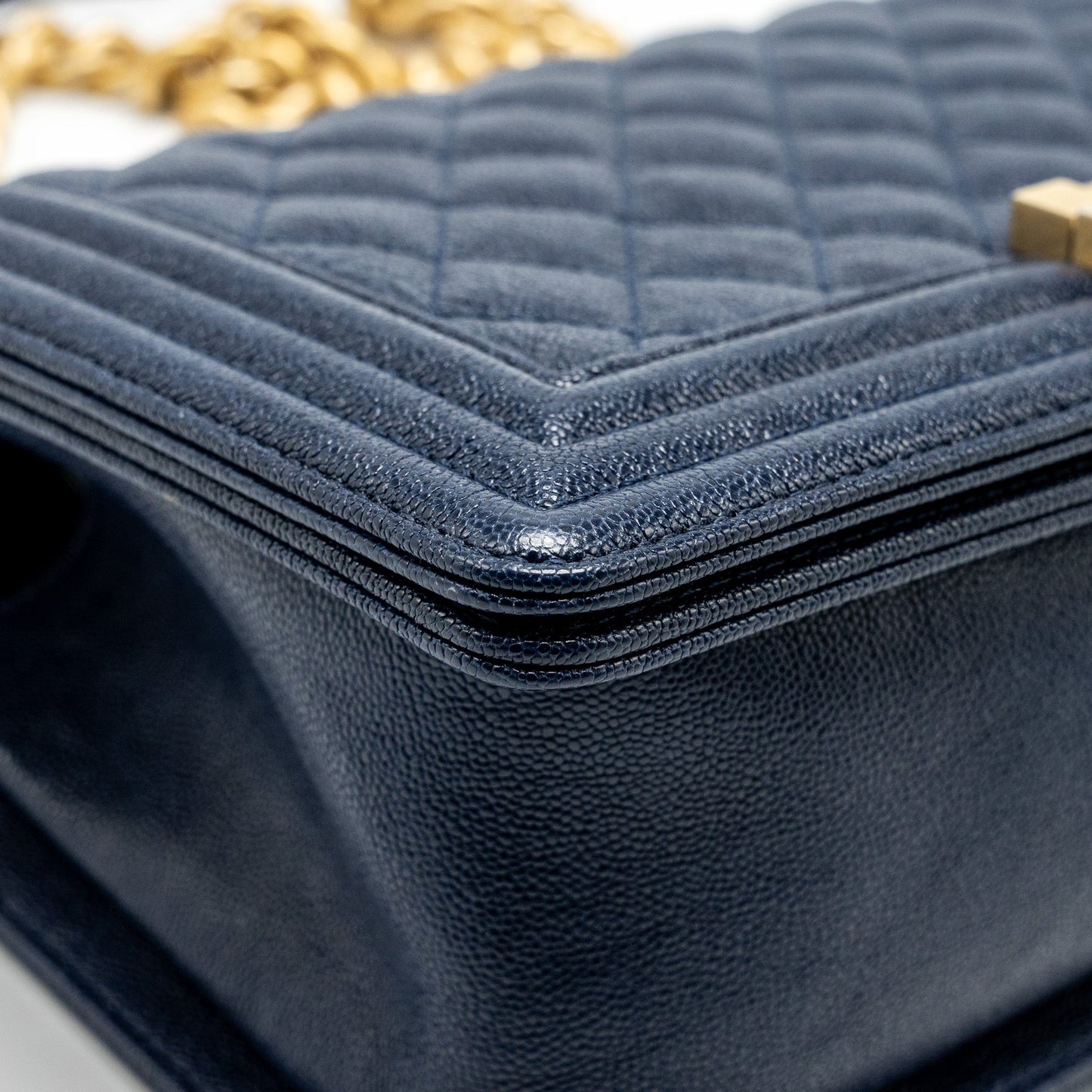 Chanel Medium boy bag caviar navy