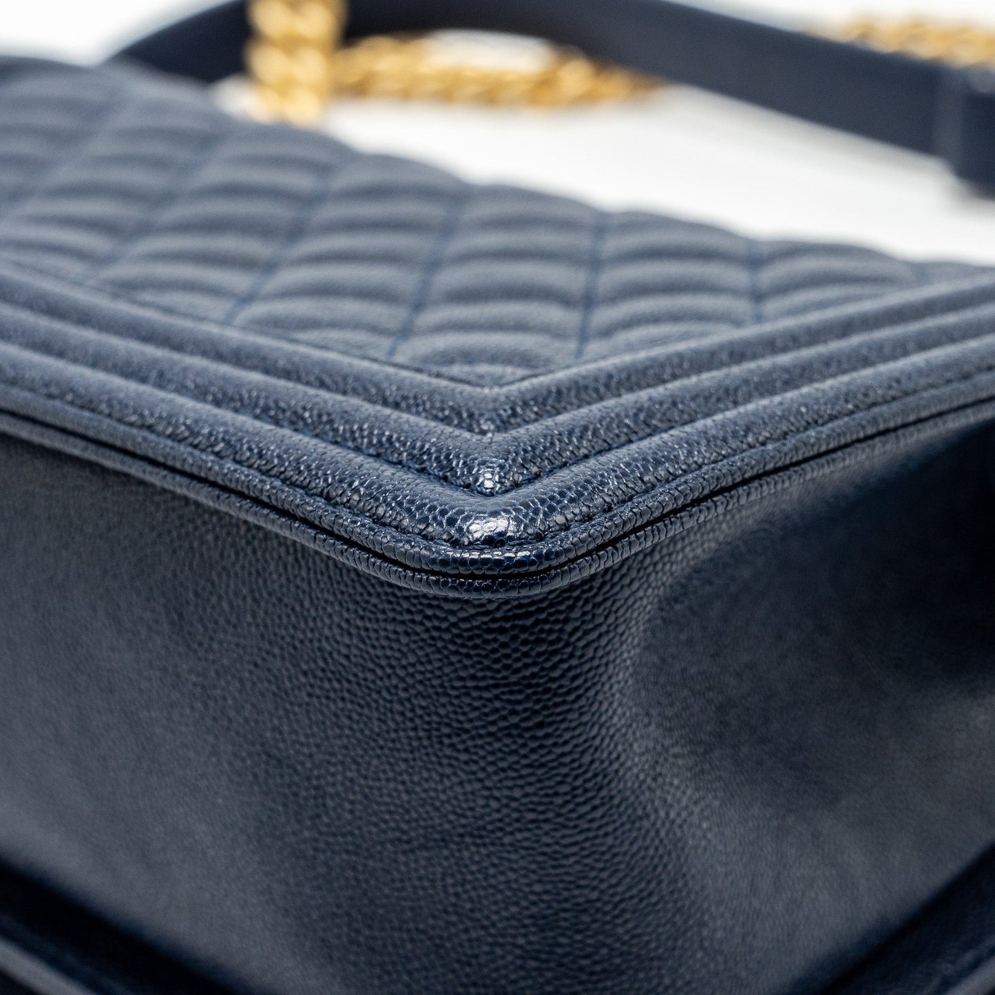 Chanel Medium boy bag caviar navy