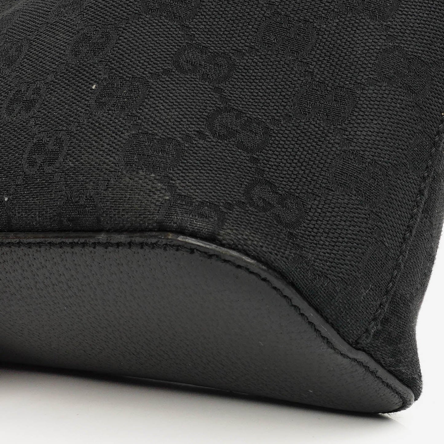 Gucci Black Monogram Canvas and Leather Hobo Shoulder Bag