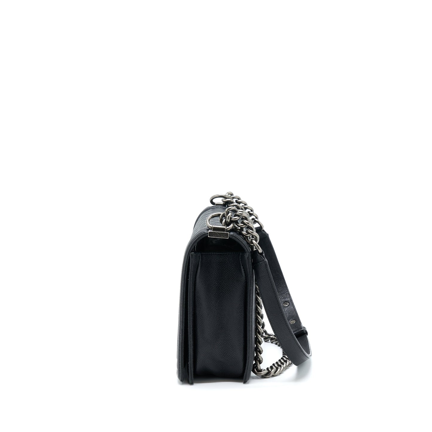 Chanel New Medium 28cm Boy Bag Caviar Black Ruthenium