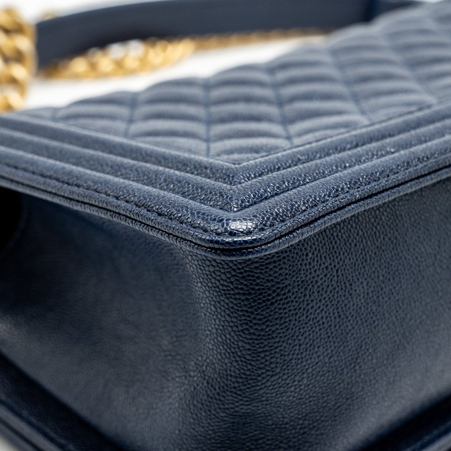Chanel Medium boy bag caviar navy
