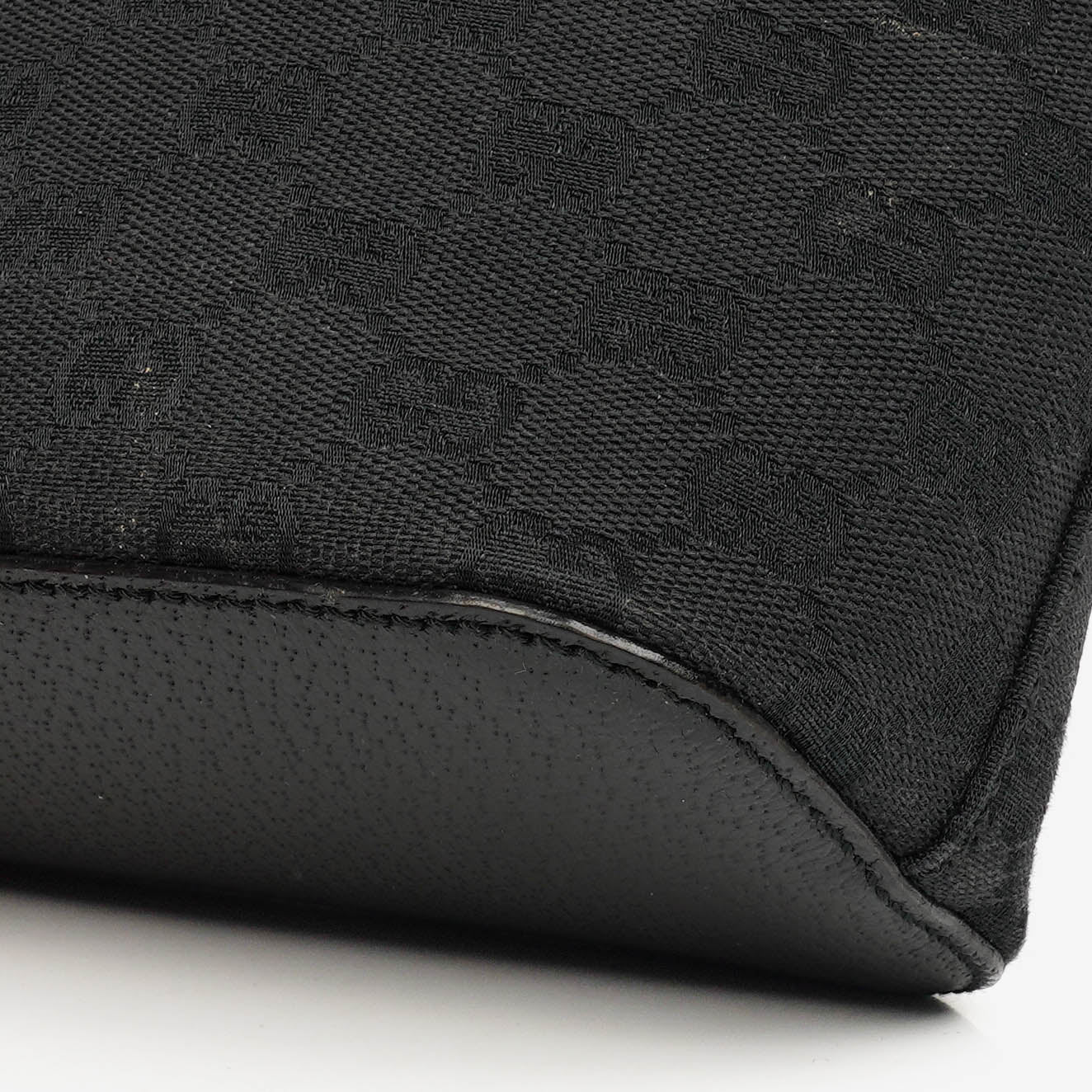 Gucci Black Monogram Canvas and Leather Hobo Shoulder Bag