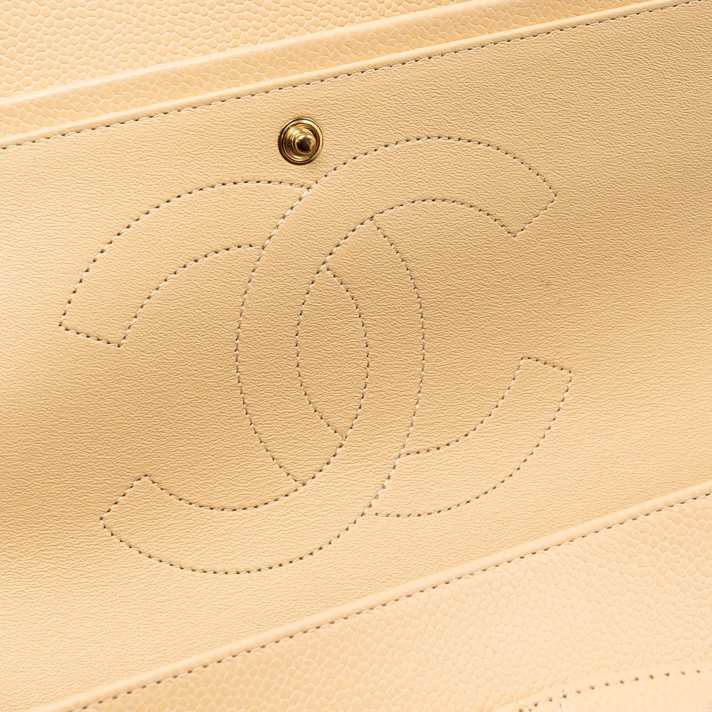 Chanel Jumbo Classic Double Flap Caviar Beige L (Microchip)
