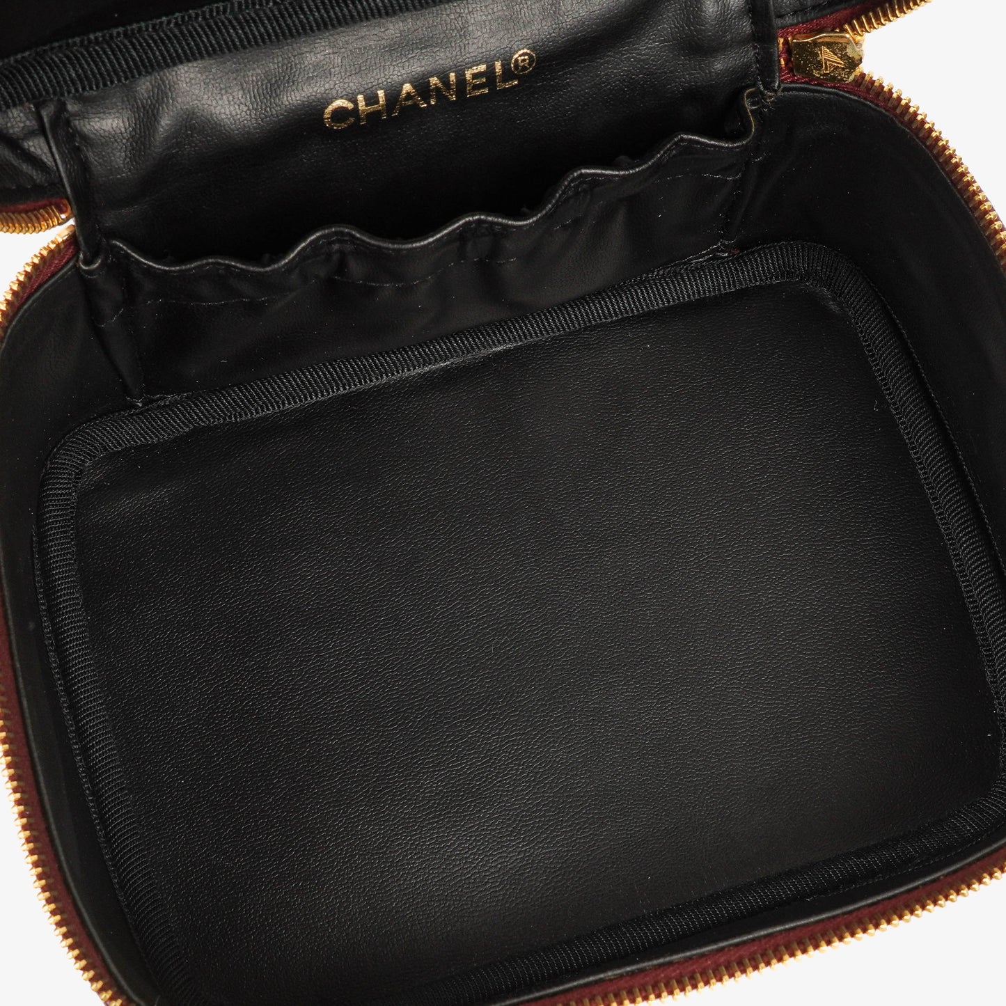 Chanel Burgundy Leather Vanity Case