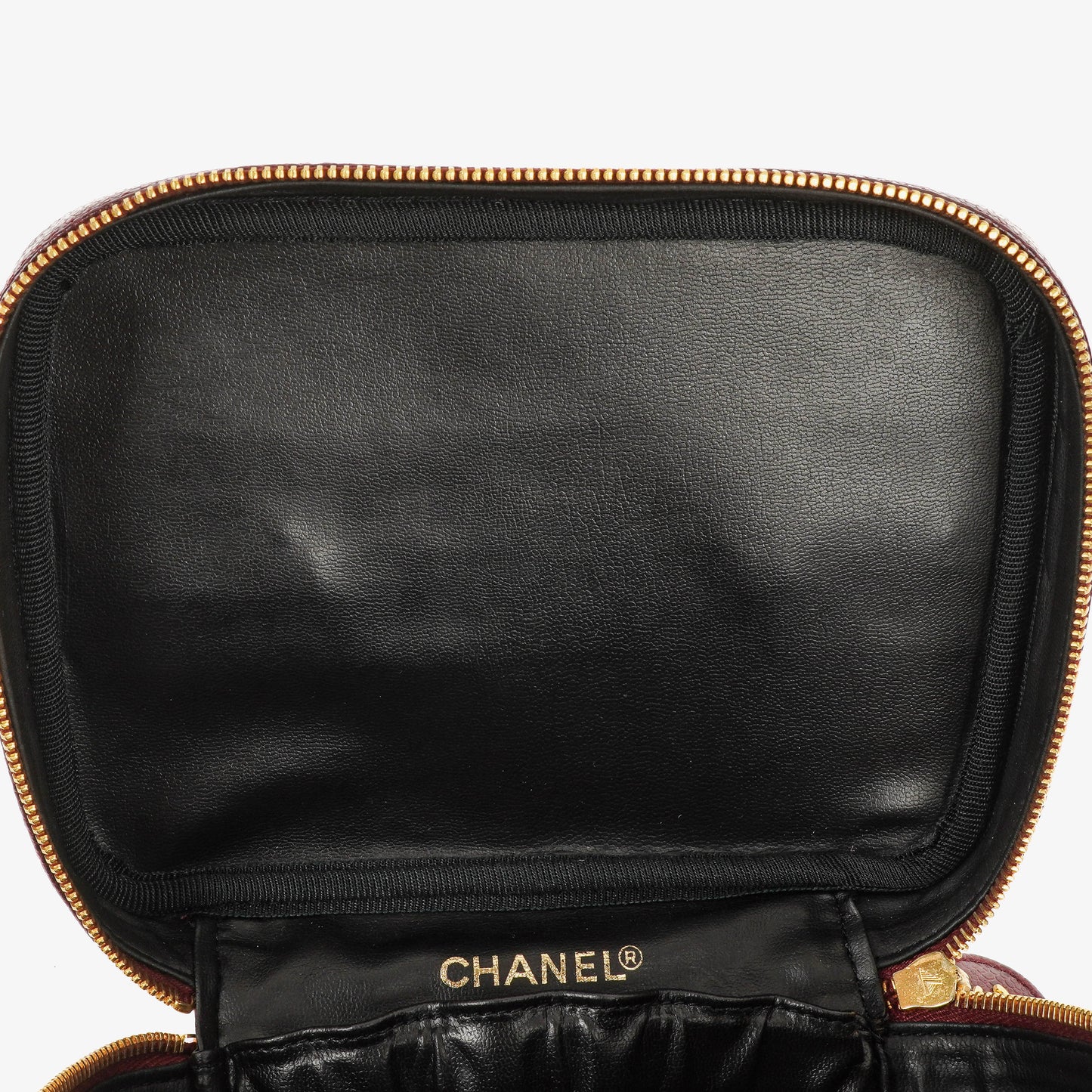 Chanel Burgundy Leather Vanity Case