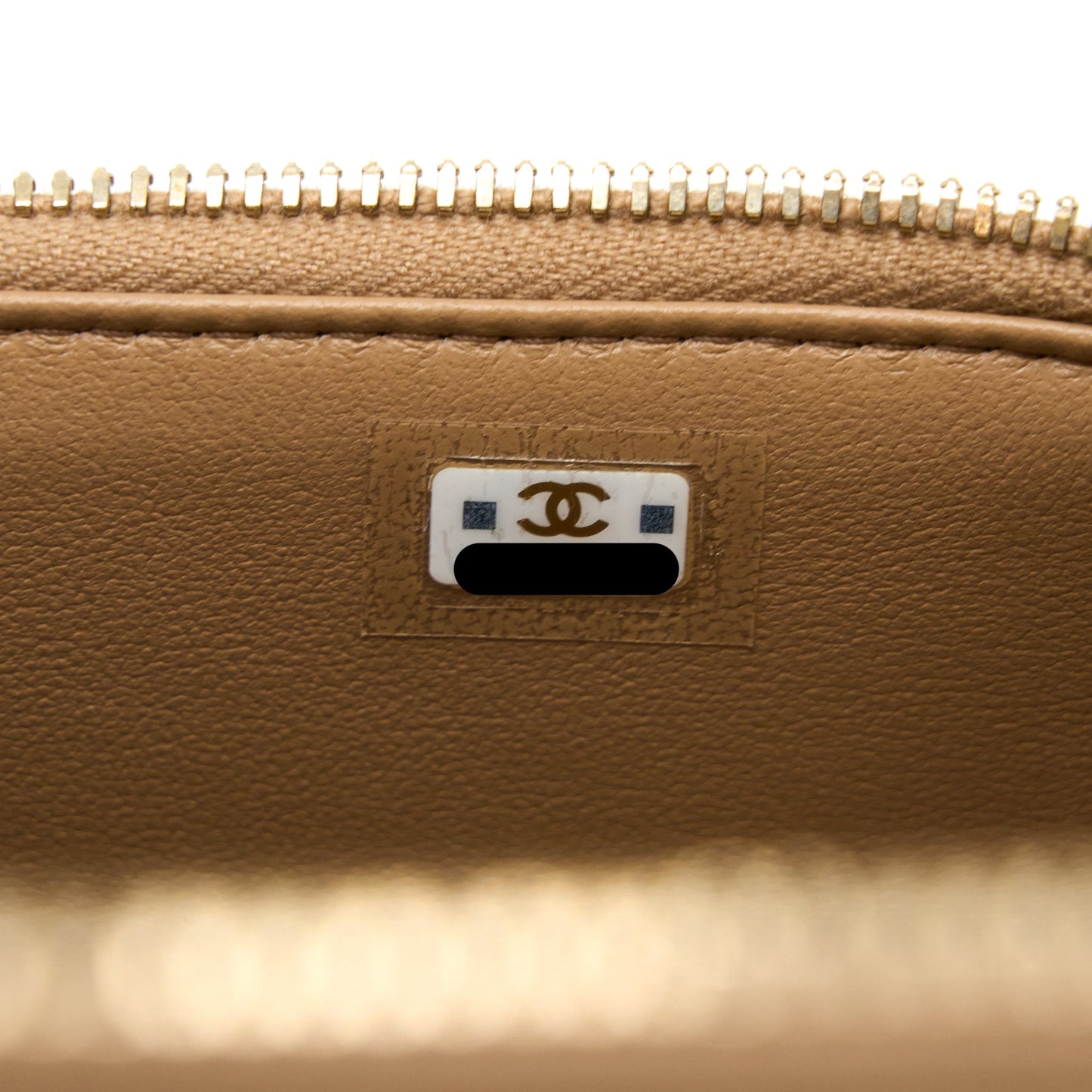 Chanel 22K Gold Pillar Adjustable Chain Long Vanity Lambskin Beige Brushed  (Microchip)