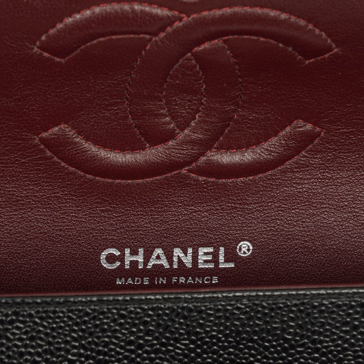 Chanel Medium Classic Black Quilted Caviar Double Flap Bag With Silver - Tone Hardware