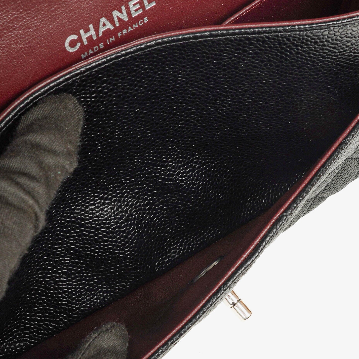 Chanel Medium Classic Black Quilted Caviar Double Flap Bag With Silver - Tone Hardware