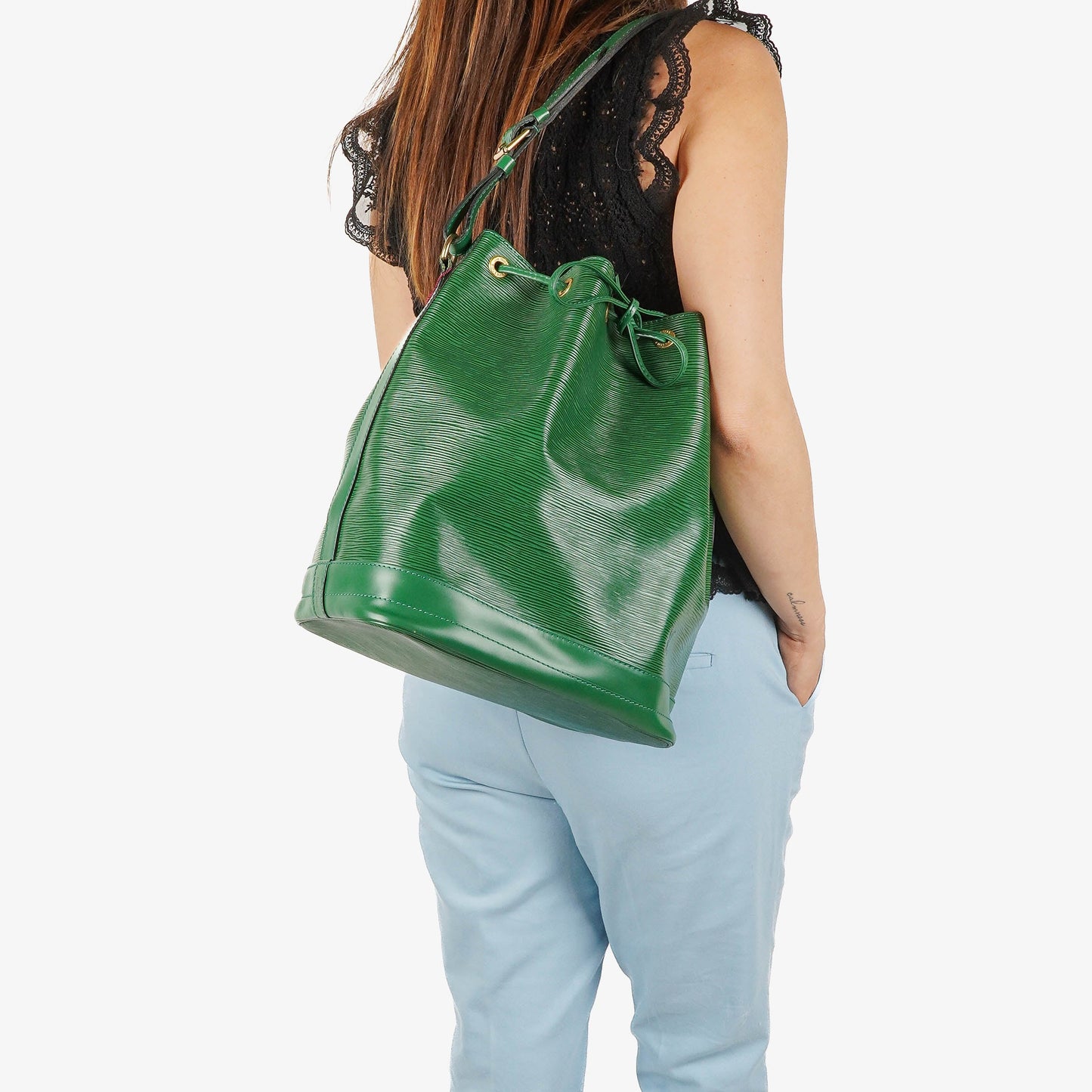 Louis Vuitton Noe Grande GM Green EPI Leather Shoulder Bag